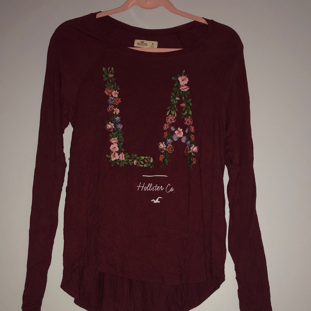 Maroon long sleeve T-shirt